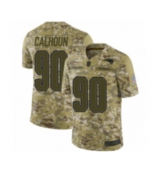 Youth New England Patriots #90 Shilique Calhoun Limited Camo 2018 Salute to Service Football Jersey