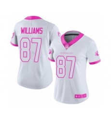 Women's Arizona Cardinals #87 Maxx Williams Limited White Pink Rush Fashion Football Jersey