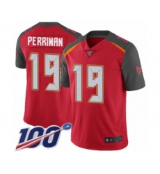 Men's Tampa Bay Buccaneers #19 Breshad Perriman Red Team Color Vapor Untouchable Limited Player 100th Season Football Jersey
