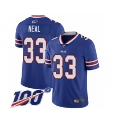 Men's Buffalo Bills #33 Siran Neal Royal Blue Team Color Vapor Untouchable Limited Player 100th Season Football Jersey