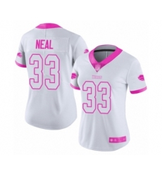 Women's Buffalo Bills #33 Siran Neal Limited White Pink Rush Fashion Football Jersey