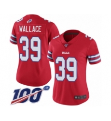 Women's Buffalo Bills #39 Levi Wallace Limited Red Rush Vapor Untouchable 100th Season Football Jersey