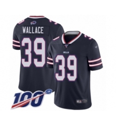 Youth Buffalo Bills #39 Levi Wallace Limited Navy Blue Inverted Legend 100th Season Football Jersey