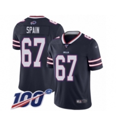 Youth Buffalo Bills #67 Quinton Spain Limited Navy Blue Inverted Legend 100th Season Football Jersey