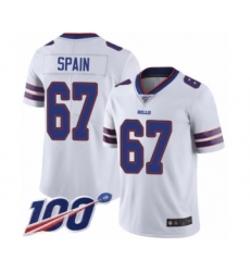 Youth Buffalo Bills #67 Quinton Spain White Vapor Untouchable Limited Player 100th Season Football Jersey