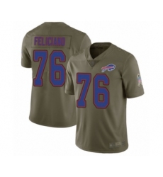 Men's Buffalo Bills #76 Jon Feliciano Limited Olive 2017 Salute to Service Football Jersey