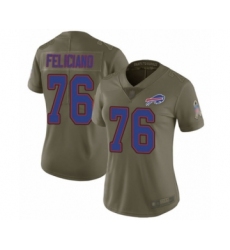Women's Buffalo Bills #76 Jon Feliciano Limited Olive 2017 Salute to Service Football Jersey