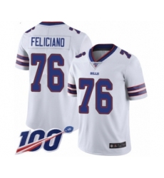 Youth Buffalo Bills #76 Jon Feliciano White Vapor Untouchable Limited Player 100th Season Football Jersey