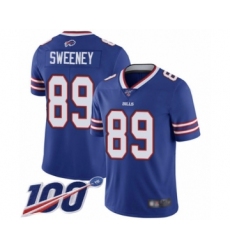 Men's Buffalo Bills #89 Tommy Sweeney Royal Blue Team Color Vapor Untouchable Limited Player 100th Season Football Jersey