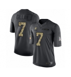 Men's Cleveland Browns #7 Jamie Gillan Limited Black 2016 Salute to Service Football Jersey