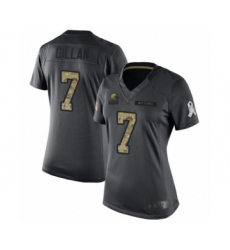 Women's Cleveland Browns #7 Jamie Gillan Limited Black 2016 Salute to Service Football Jersey
