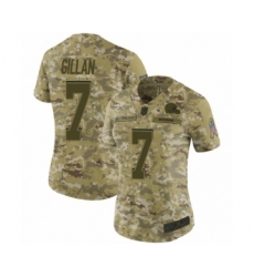 Women's Cleveland Browns #7 Jamie Gillan Limited Camo 2018 Salute to Service Football Jersey