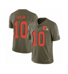 Men's Cleveland Browns #10 Taywan Taylor Limited Olive 2017 Salute to Service Football Jersey