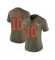 Women's Cleveland Browns #10 Taywan Taylor Limited Olive 2017 Salute to Service Football Jersey