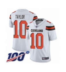 Youth Cleveland Browns #10 Taywan Taylor White Vapor Untouchable Limited Player 100th Season Football Jersey