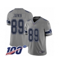 Men's Dallas Cowboys #89 Blake Jarwin Limited Gray Inverted Legend 100th Season Football Jersey