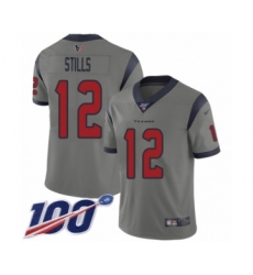 Youth Houston Texans #12 Kenny Stills Limited Gray Inverted Legend 100th Season Football Jersey