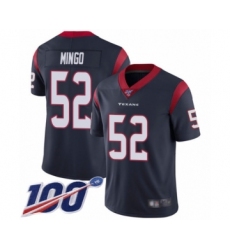 Youth Houston Texans #52 Barkevious Mingo Navy Blue Team Color Vapor Untouchable Limited Player 100th Season Football Jersey