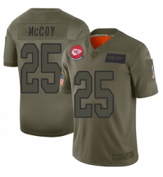 Men's Kansas City Chiefs #25 LeSean McCoy Limited Camo 2019 Salute to Service Football Jersey