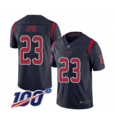 Men's Houston Texans #23 Carlos Hyde Limited Navy Blue Rush Vapor Untouchable 100th Season Football Jersey