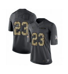 Youth Houston Texans #23 Carlos Hyde Limited Black 2016 Salute to Service Football Jersey