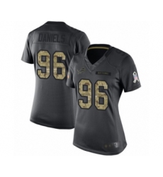 Women's Detroit Lions #96 Mike Daniels Limited Black 2016 Salute to Service Football Jersey