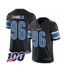 Youth Detroit Lions #96 Mike Daniels Limited Black Rush Vapor Untouchable 100th Season Football Jersey