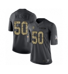 Youth Minnesota Vikings #50 Eric Wilson Limited Black 2016 Salute to Service Football Jersey