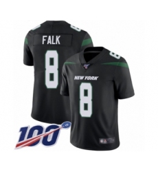 Youth New York Jets #8 Luke Falk Black Alternate Vapor Untouchable Limited Player 100th Season Football Jersey