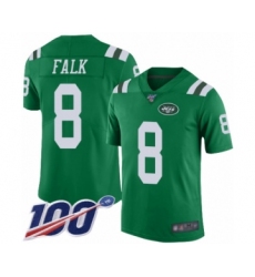 Youth New York Jets #8 Luke Falk Limited Green Rush Vapor Untouchable 100th Season Football Jersey