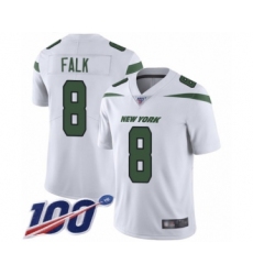 Youth New York Jets #8 Luke Falk White Vapor Untouchable Limited Player 100th Season Football Jersey