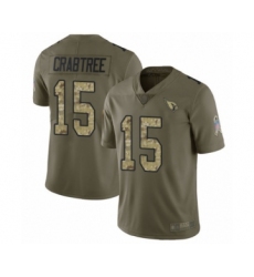 Men's Arizona Cardinals #15 Michael Crabtree Limited Olive Camo 2017 Salute to Service Football Jersey