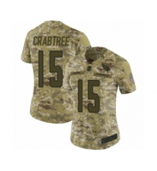 Women's Arizona Cardinals #15 Michael Crabtree Limited Camo 2018 Salute to Service Football Jersey