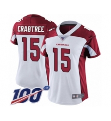 Women's Arizona Cardinals #15 Michael Crabtree White Vapor Untouchable Limited Player 100th Season Football Jersey