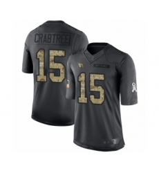 Youth Arizona Cardinals #15 Michael Crabtree Limited Black 2016 Salute to Service Football Jersey