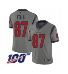 Men's Houston Texans #87 Darren Fells Limited Gray Inverted Legend 100th Season Football Jersey