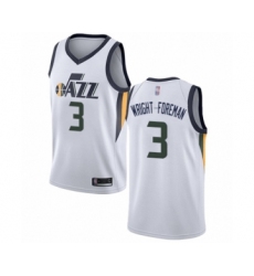 Youth Utah Jazz #3 Justin Wright-Foreman Swingman White Basketball Jersey - Association Edition