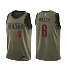 Youth Portland Trail Blazers #6 Jaylen Hoard Swingman Green Salute to Service Basketball Jersey
