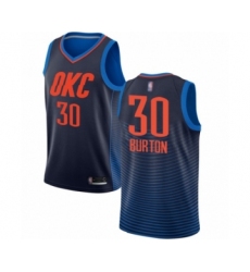 Women's Oklahoma City Thunder #30 Deonte Burton Swingman Navy Blue Basketball Jersey Statement Edition