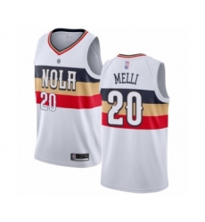 Youth New Orleans Pelicans #20 Nicolo Melli White Swingman Jersey - Earned Edition