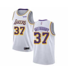 Youth Los Angeles Lakers #37 Kostas Antetokounmpo Swingman White Basketball Jersey - Association Edition
