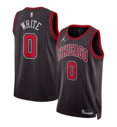 Men's Chicago Bulls #0 Coby White White 2024-25 City Edition Stitched Basketball Jersey