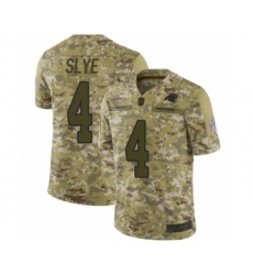 Youth Carolina Panthers #4 Joey Slye Limited Camo 2018 Salute to Service Football Jersey