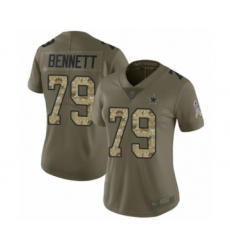 Women's Dallas Cowboys #79 Michael Bennett Limited Olive Camo 2017 Salute to Service Football Jersey