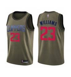 Youth Los Angeles Clippers #23 Lou Williams Swingman Green Salute to Service Basketball Jersey