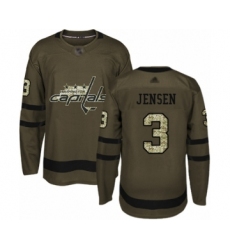 Men's Washington Capitals #3 Nick Jensen Authentic Green Salute to Service Hockey Jersey