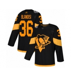 Men's Pittsburgh Penguins #36 Joseph Blandisi Authentic Black 2019 Stadium Series Hockey Jersey