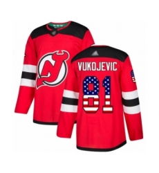 Men's New Jersey Devils #82 Nikita Okhotyuk Authentic Camo Veterans Day Practice Hockey Jersey