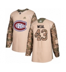 Youth Montreal Canadiens #44 Nate Thompson Authentic Camo Veterans Day Practice Hockey Jersey
