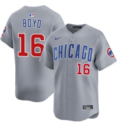 Men's Chicago Cubs #16 Matthew Boyd Grey Limited Stitched Baseball Jersey